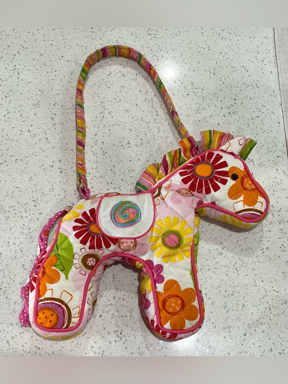 Douglas Sassy Pet Multicolor Horse Zipper Purse, 10" Plush Toy Stuffed Animal